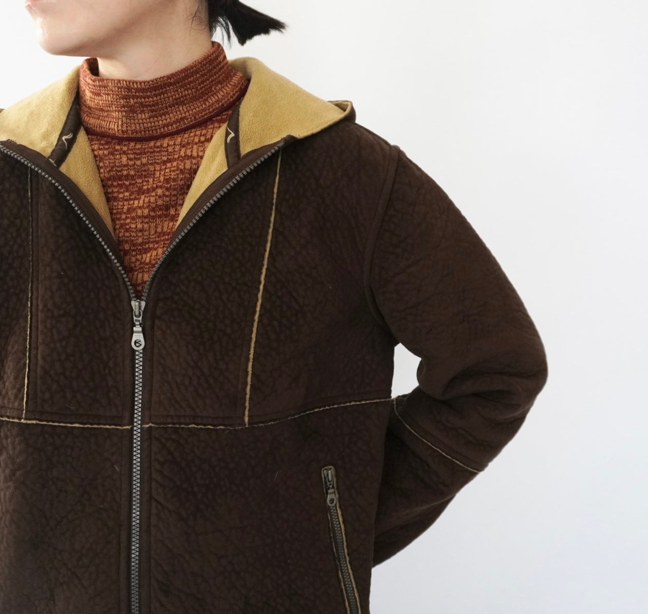90s Faux Shearling Zipped Jacket