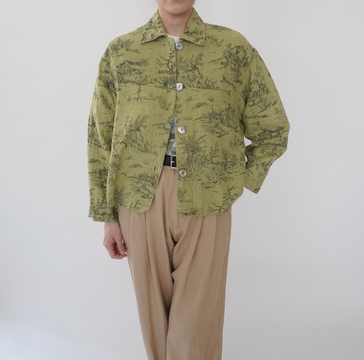 90s Pattern Shirt Jacket Made in USA