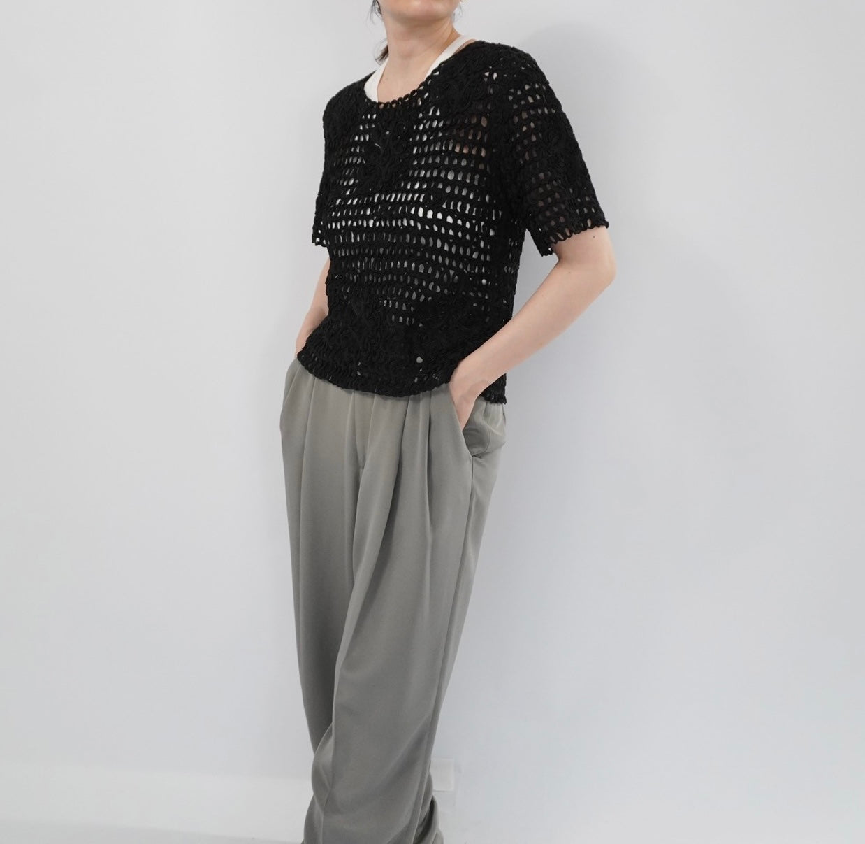 90s Cord Lace Top