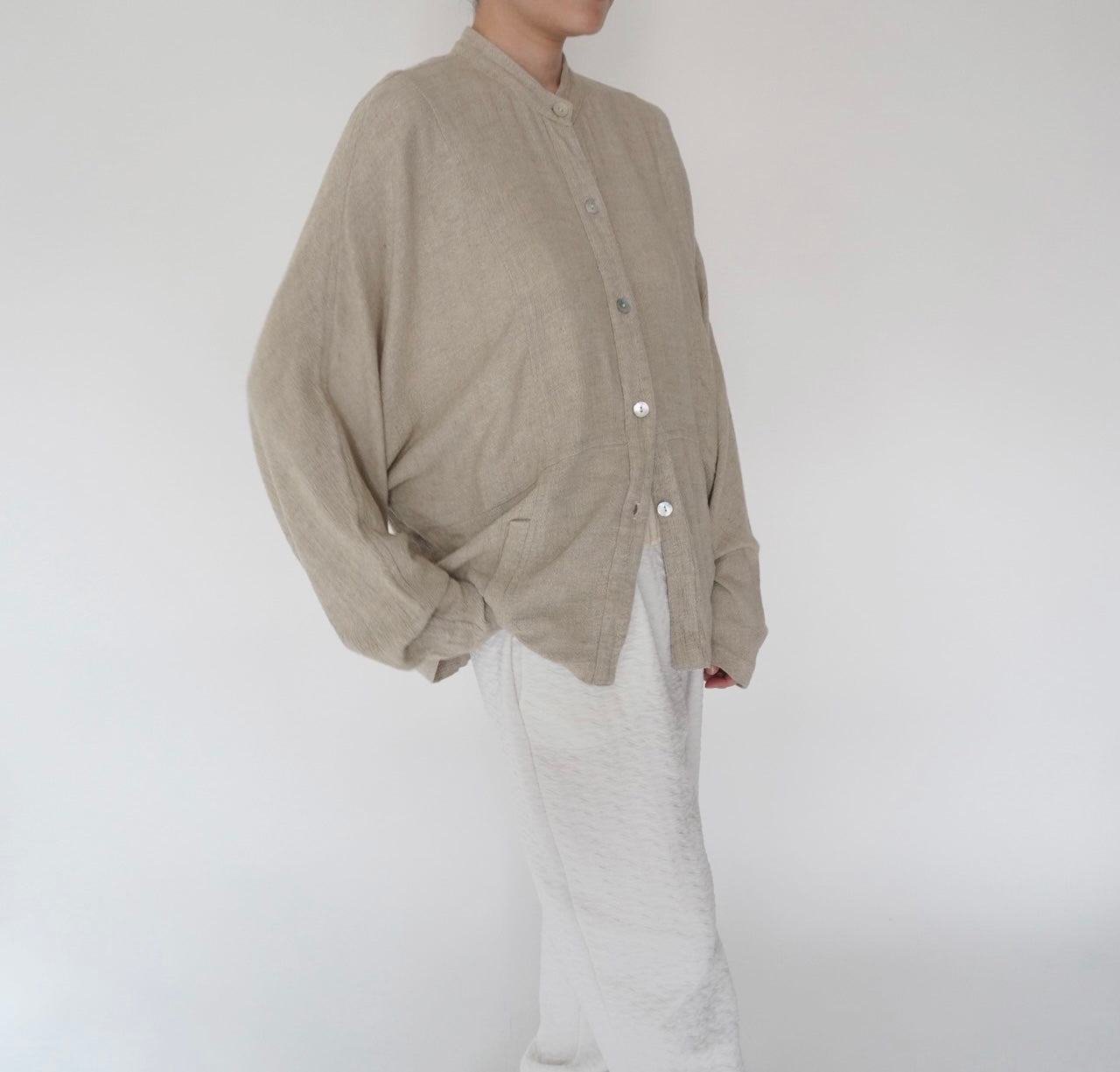 90s Design Beige Blouse