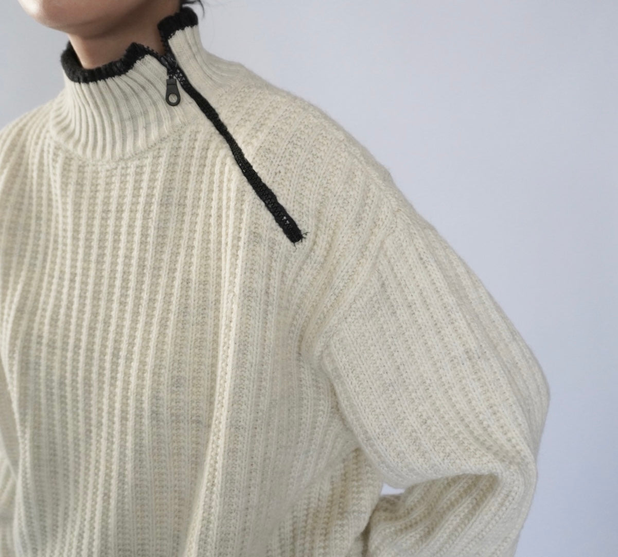 90s Zip Design Knit Made in Italy