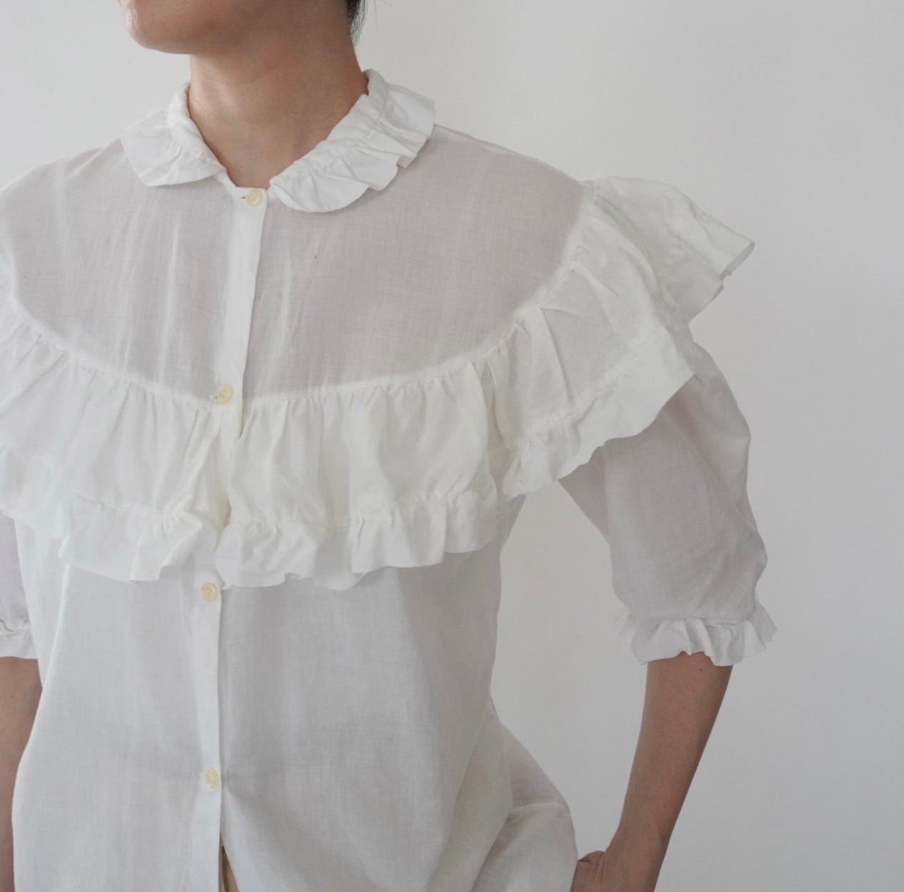 80s Ruffle Blouse