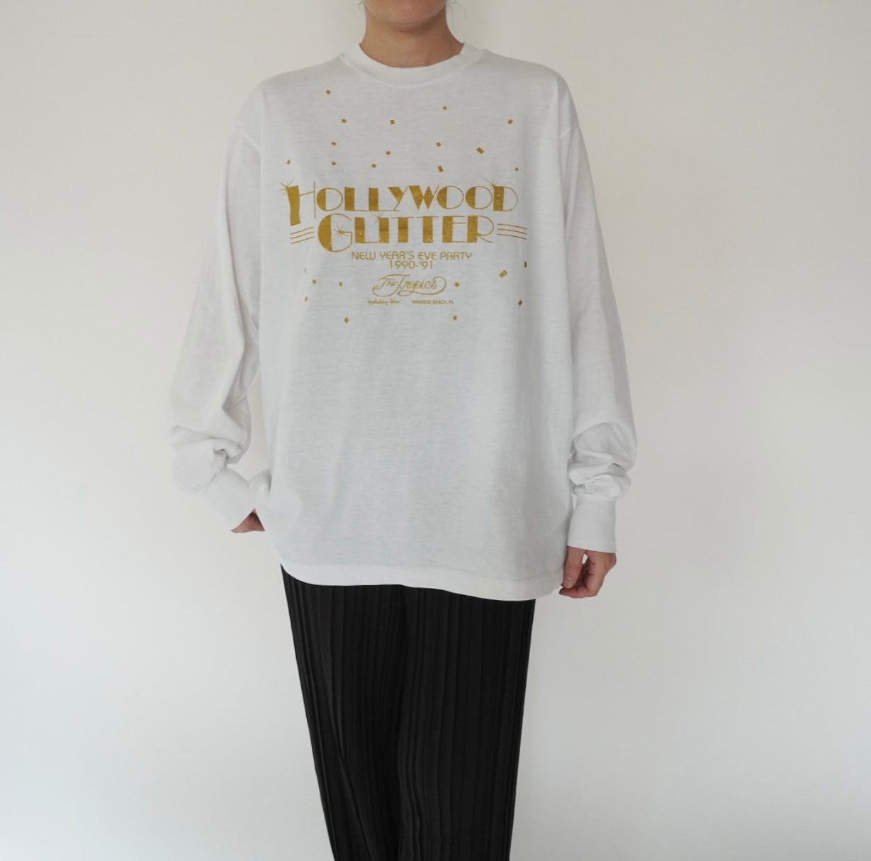90s Printed Long Sleeves  T-shirt Made in USA