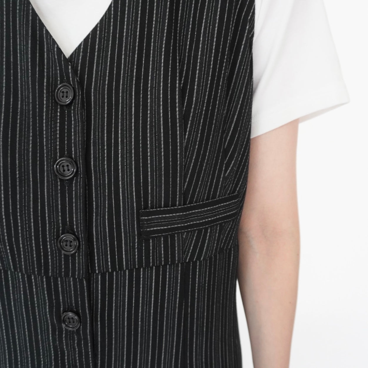 80s Striped Sleeveless Dress Made in USA