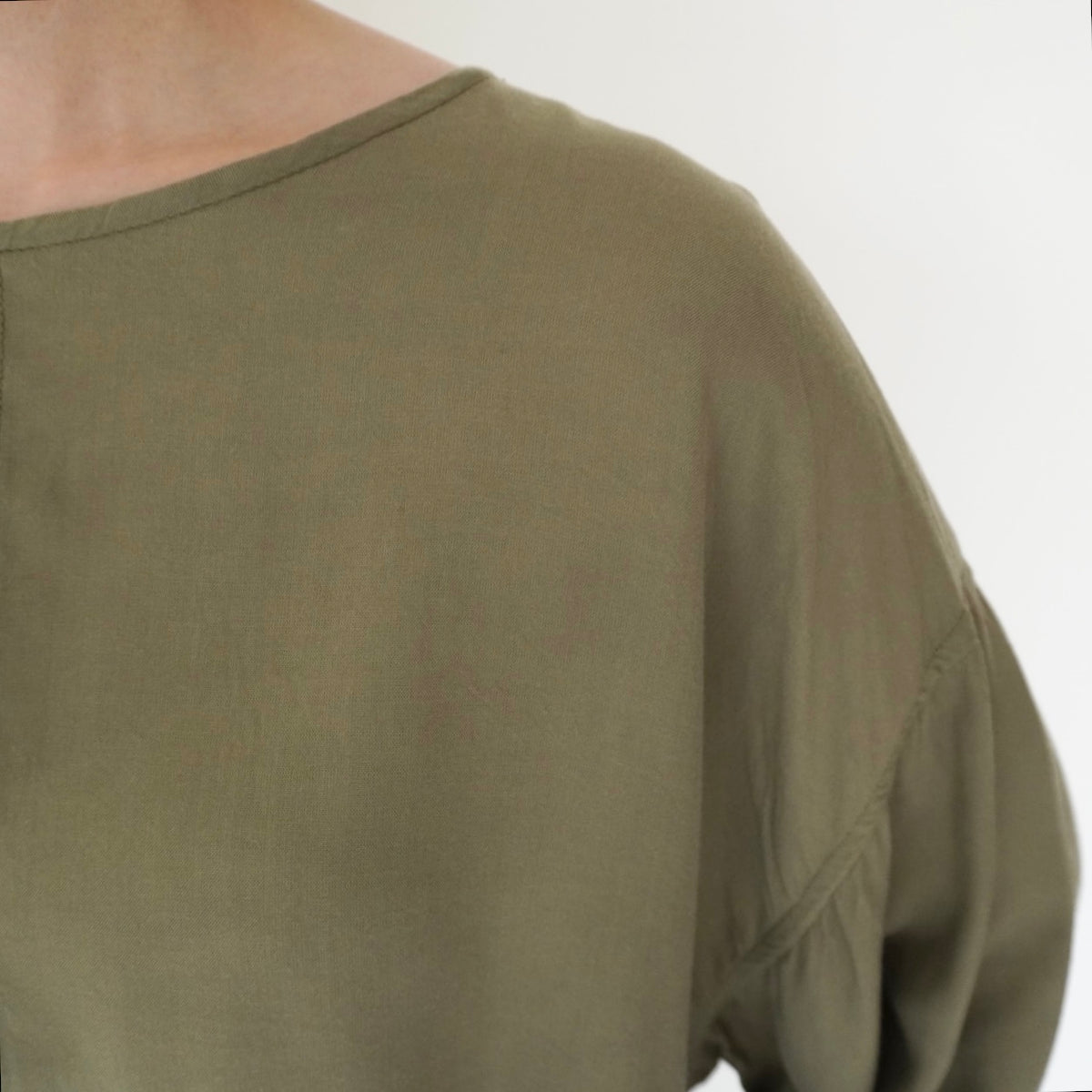 90s Khaki Rayon Blouse