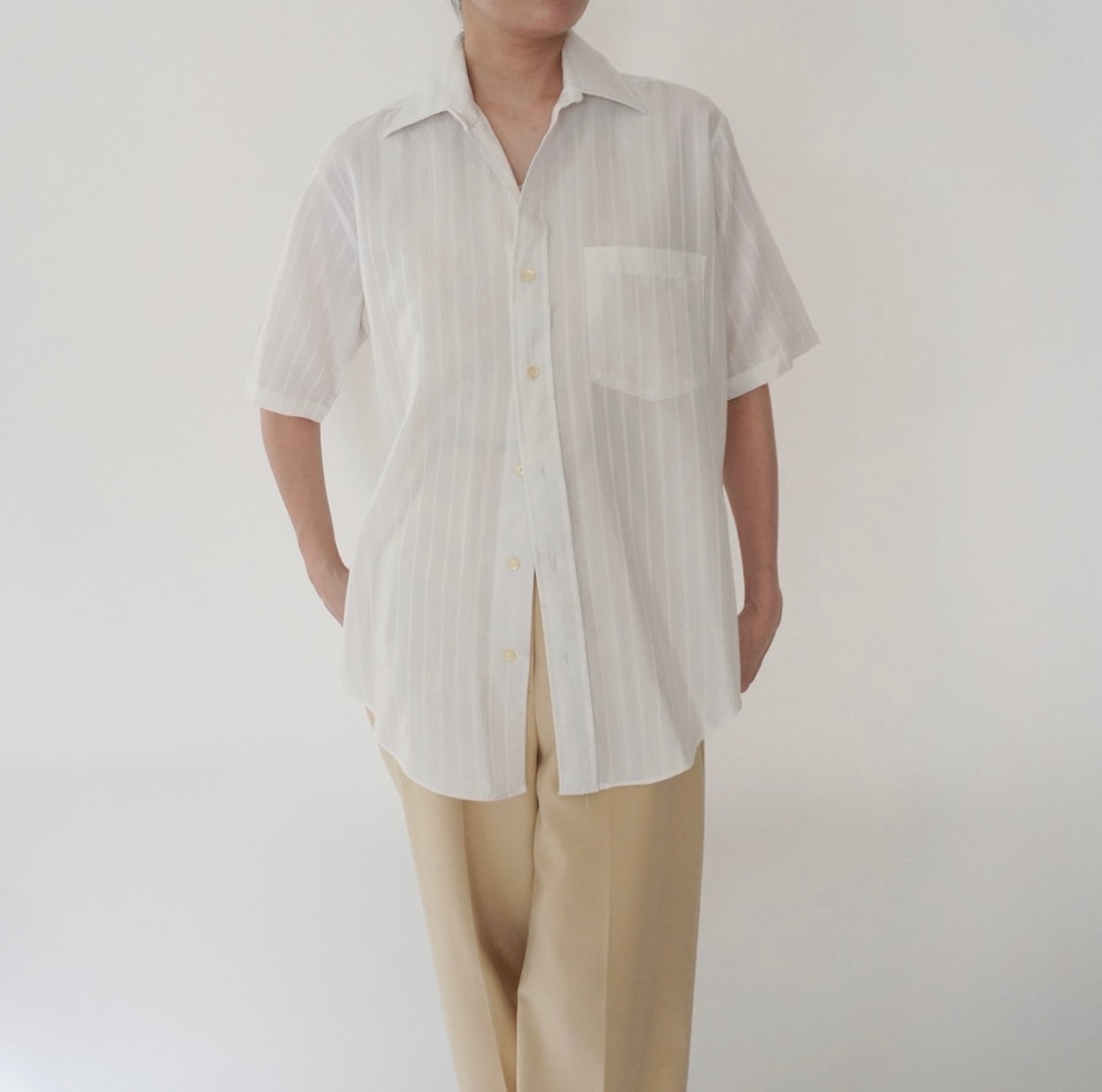 70s White Shirt Made in USA
