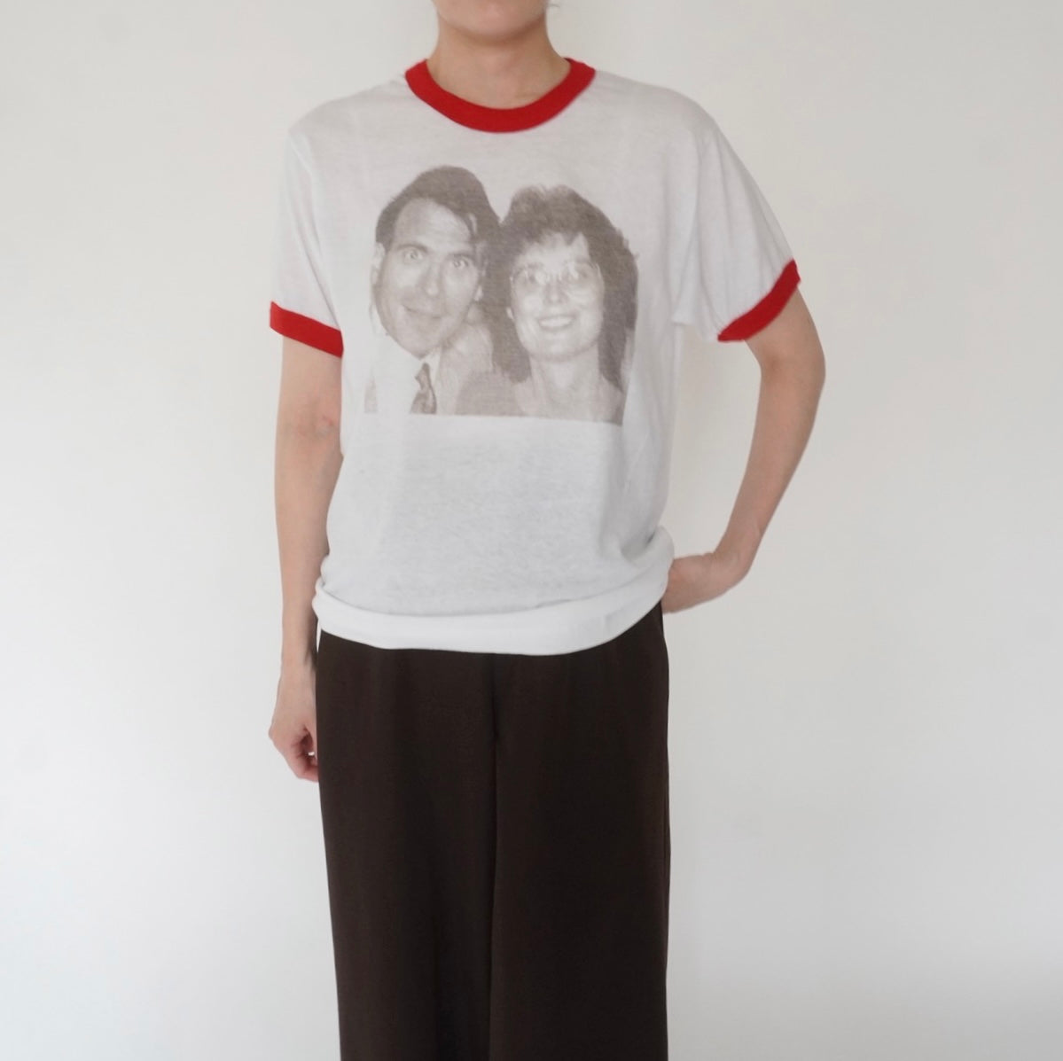 80s Photo Printed T-shirt Made in USA