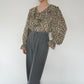 90s Flower Ruffle Blouse Made in USA