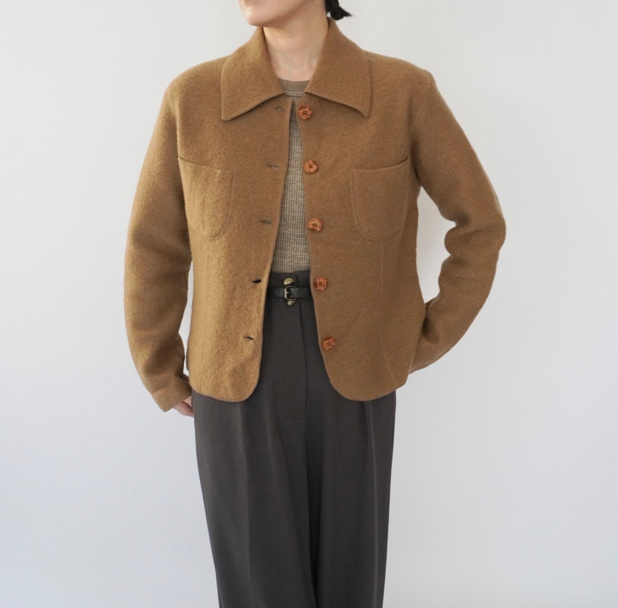 90s Wool Knit Shirt, Jacket