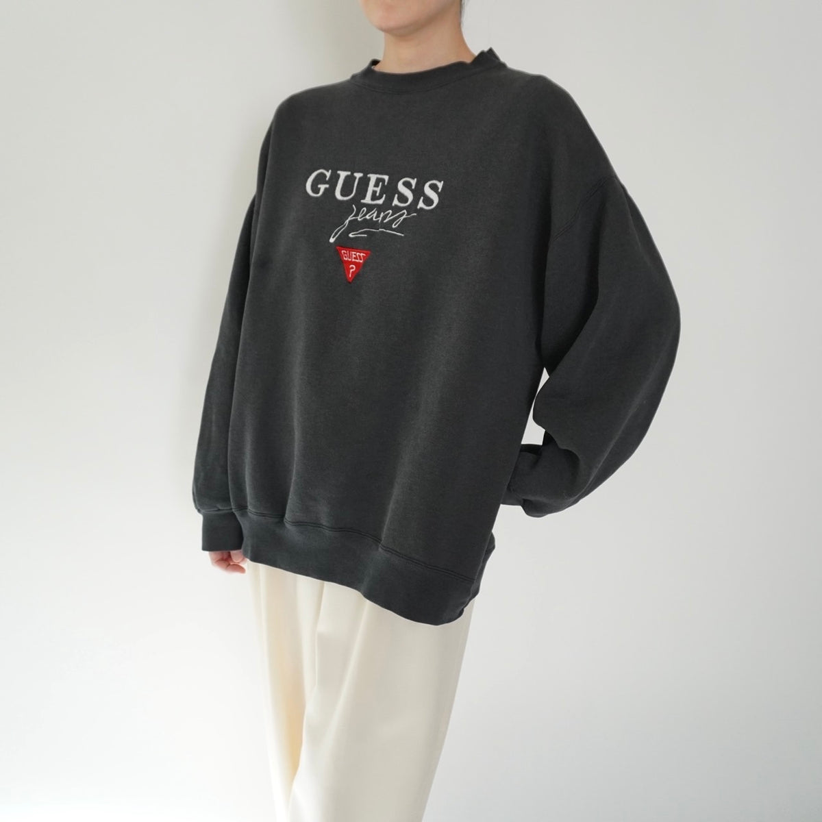 90s "GUESS" Embroidery Sweater Made in USA