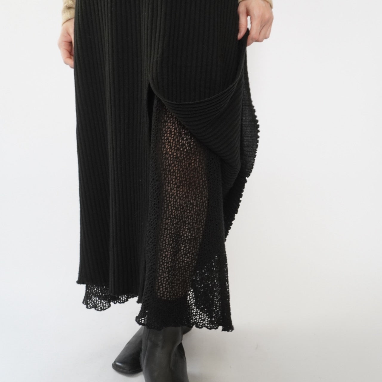 90s Design Ribbed Skirt Made in Italy