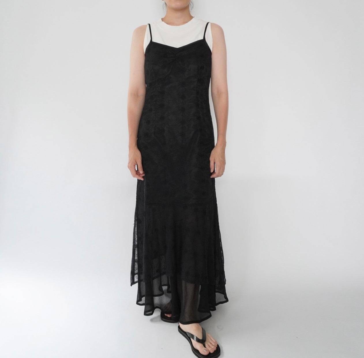 90s EURO Lace Design  Maxi Dress