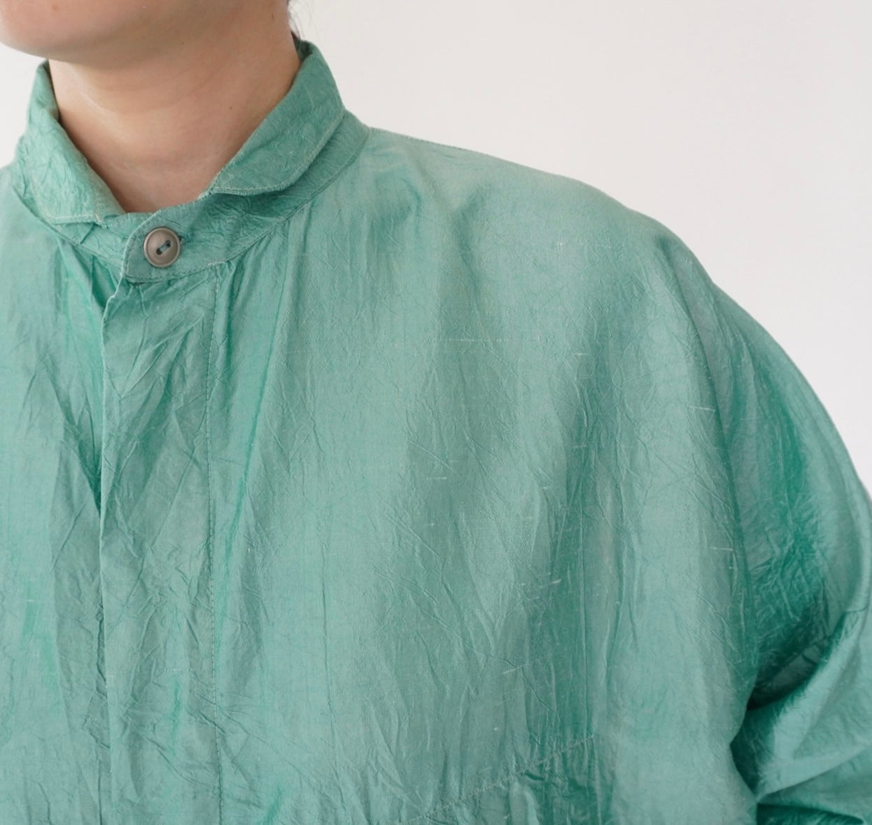 90s Raw Silk Boxy Blouse