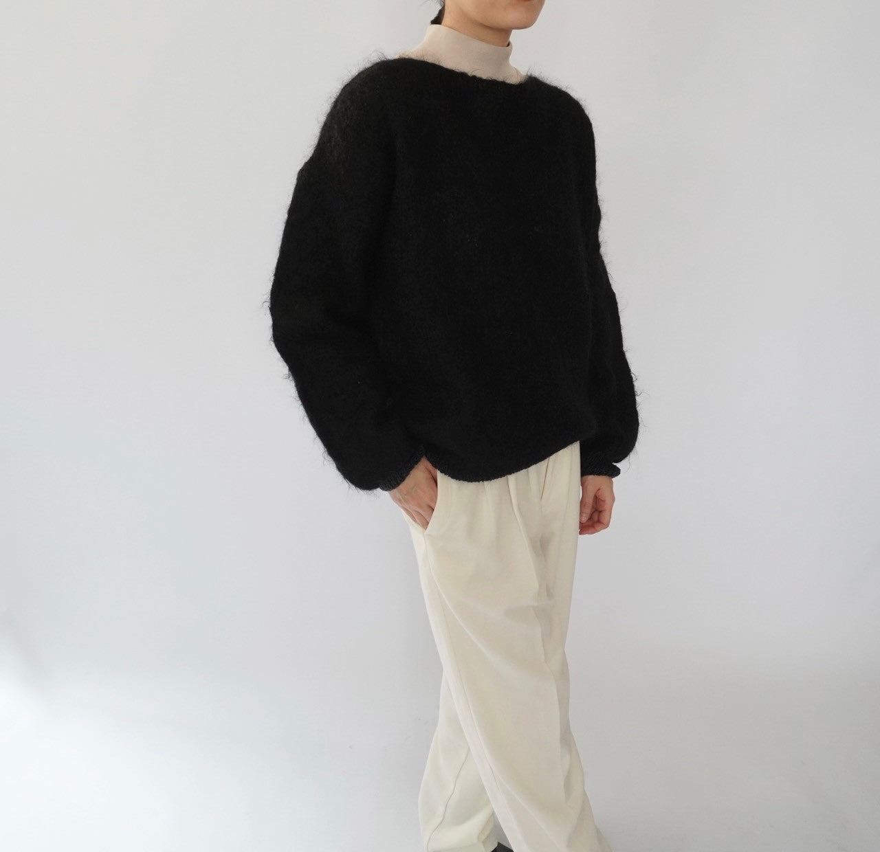 80s Black Mohair Knit