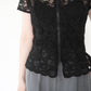 90s Lace Design Zipped Shirt Made in USA