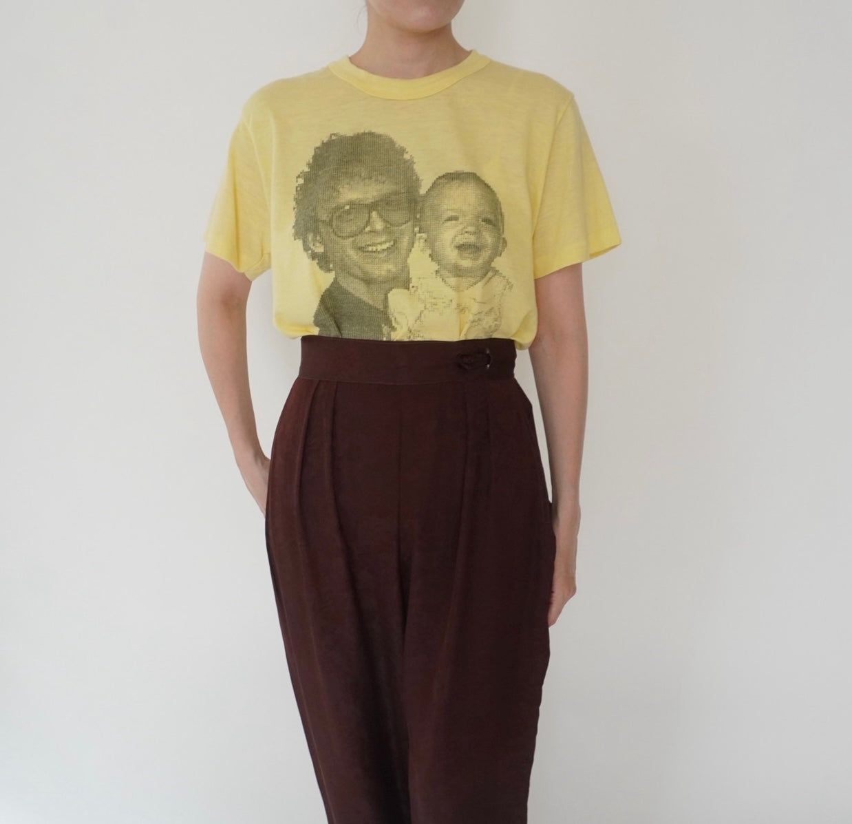 80s Photo Printed T-shirt Made in USA