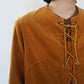 60s Lace Up Corduroy Top