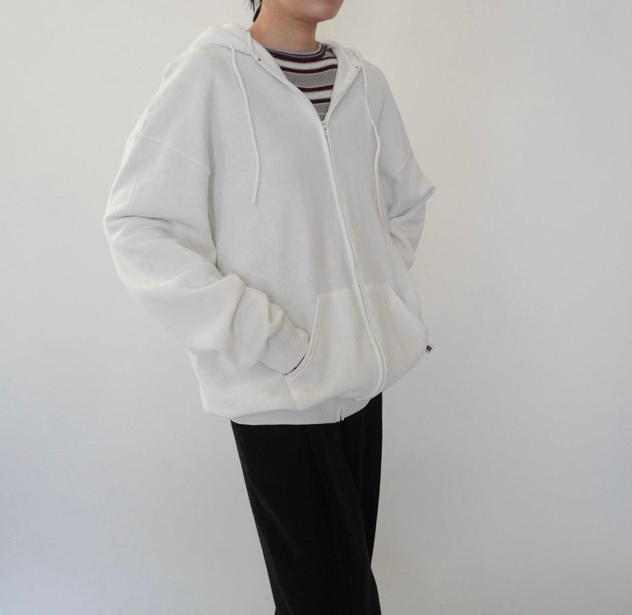 90s "Russell Athletic" Hooded Zip Sweater Made in USA