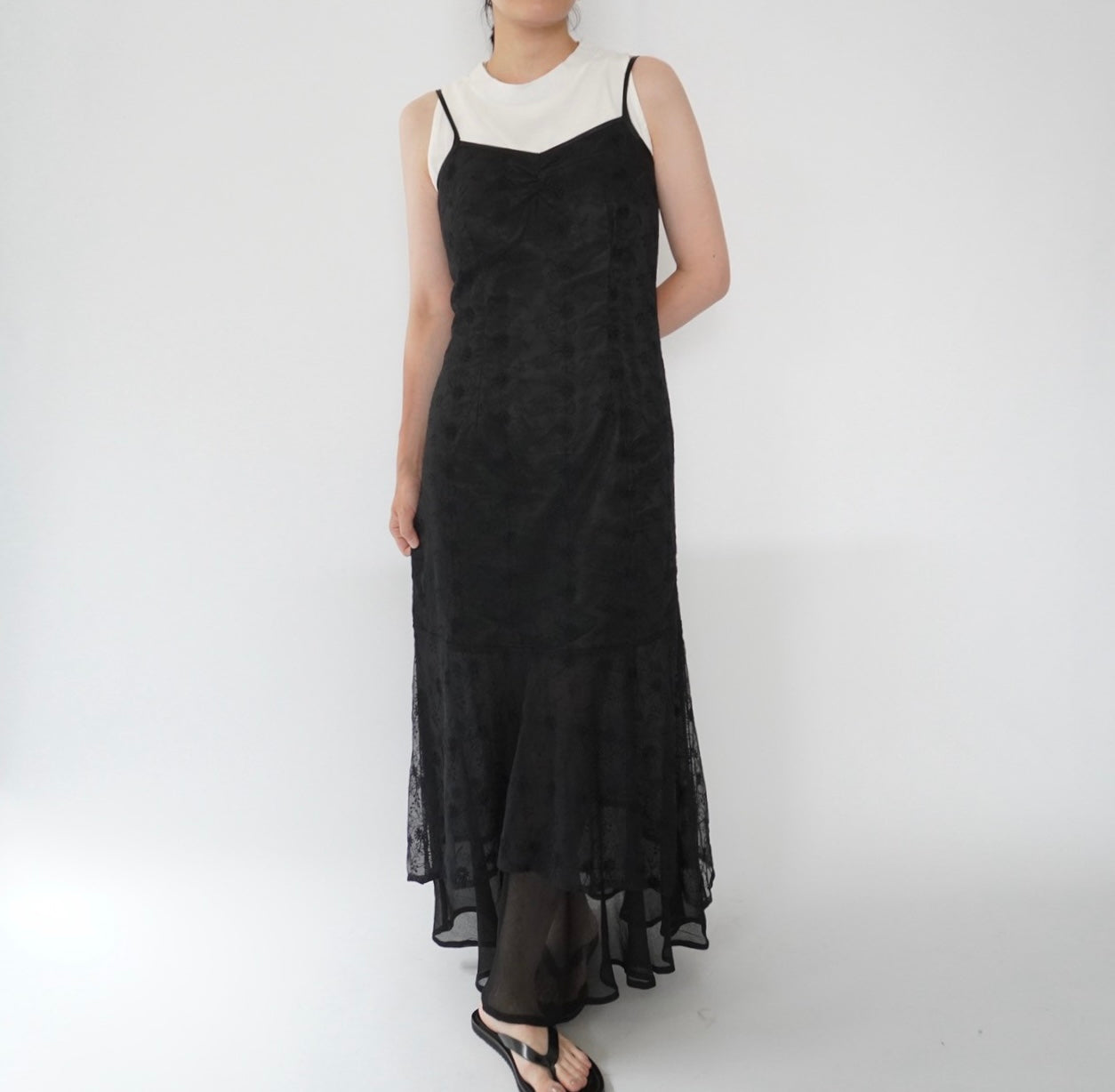 90s EURO Lace Design  Maxi Dress
