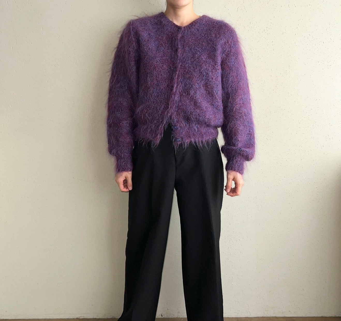 80s Purple Knit Cardigan