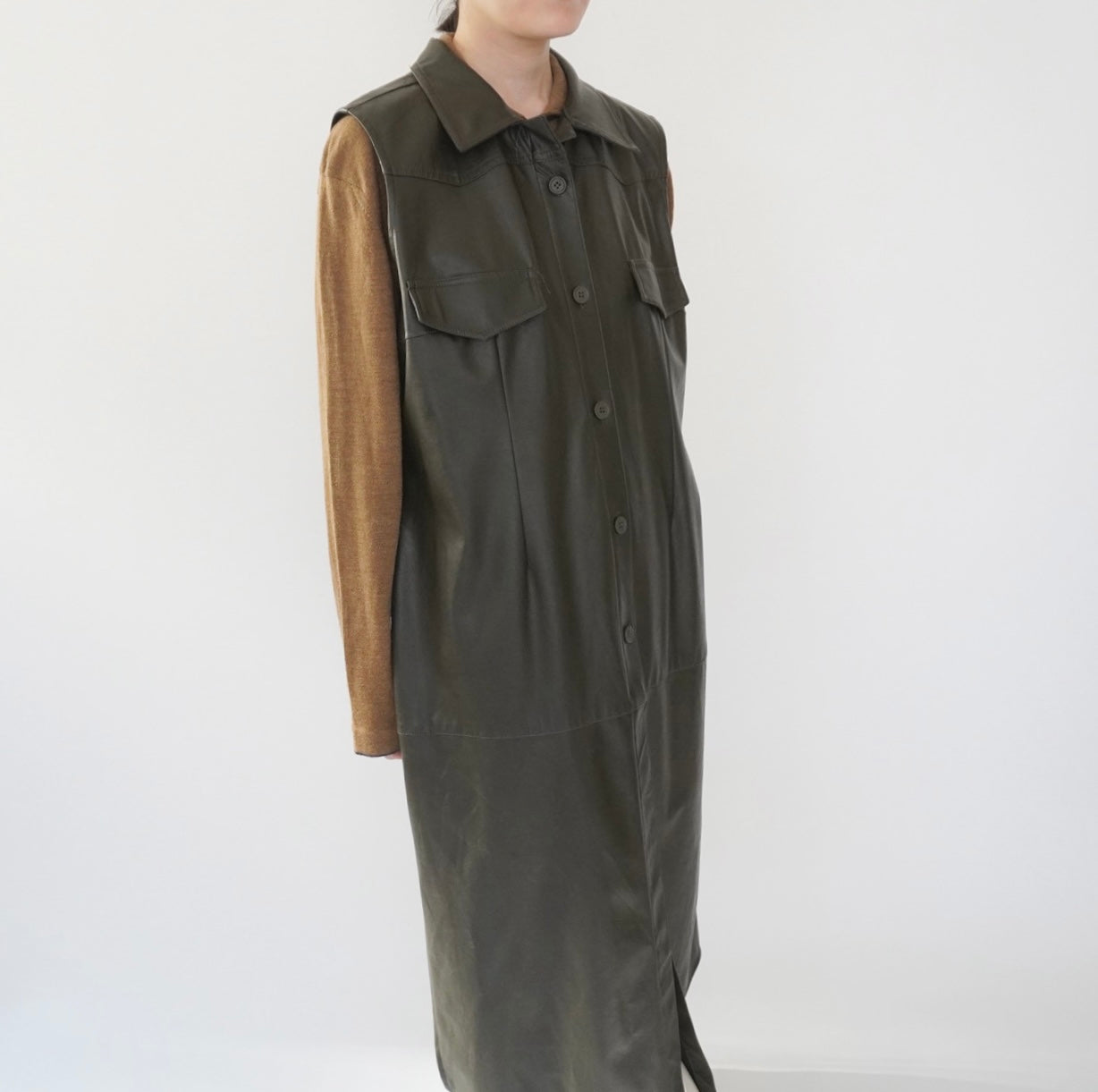 90s Faux Leather Dress Made in Italy