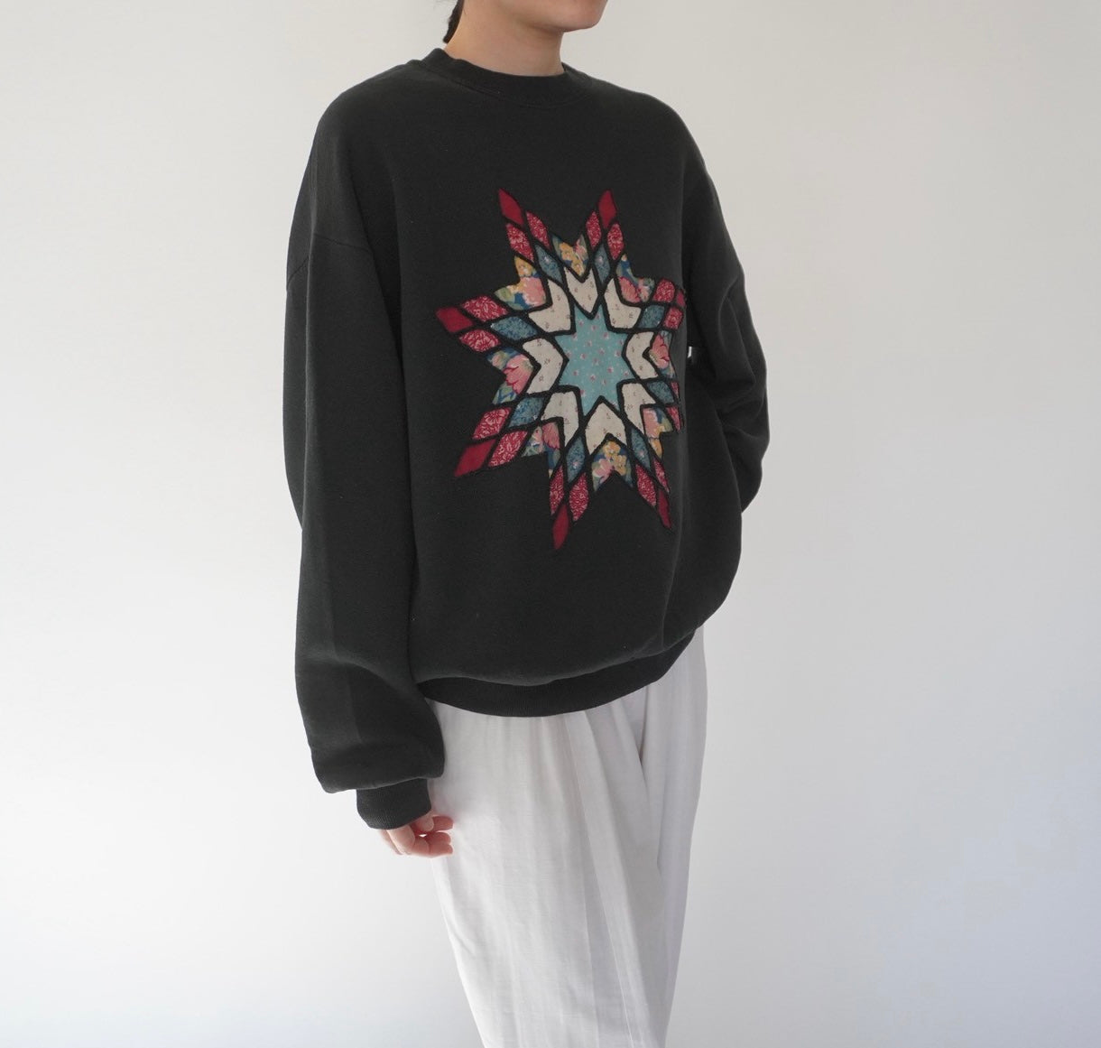 90s Patchwork Design Sweater Made in USA