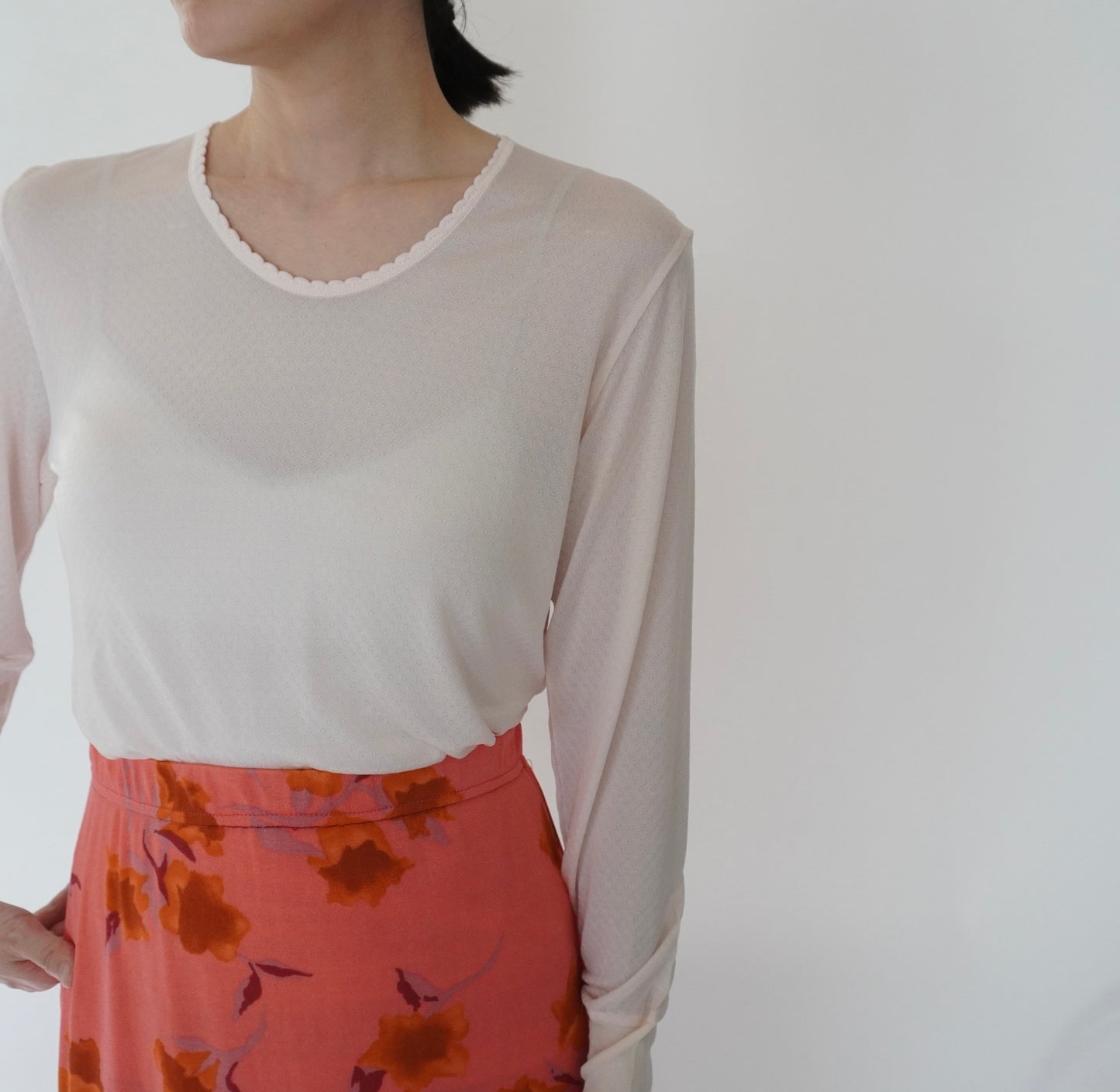 90s Light Pink Silk Top