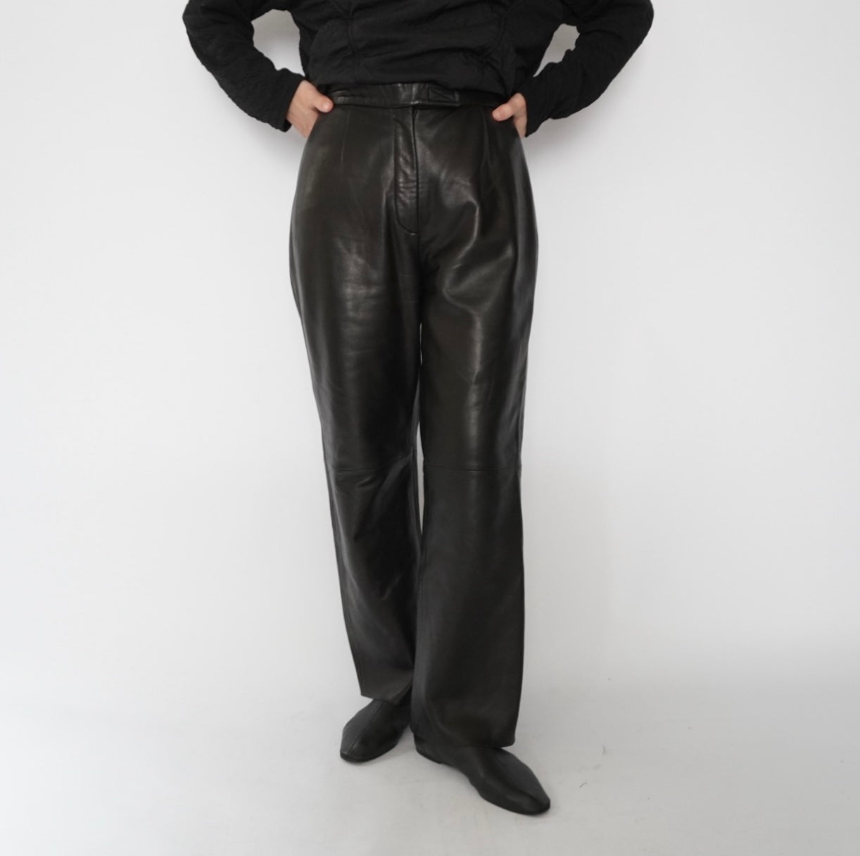 90s Black Leather Pants