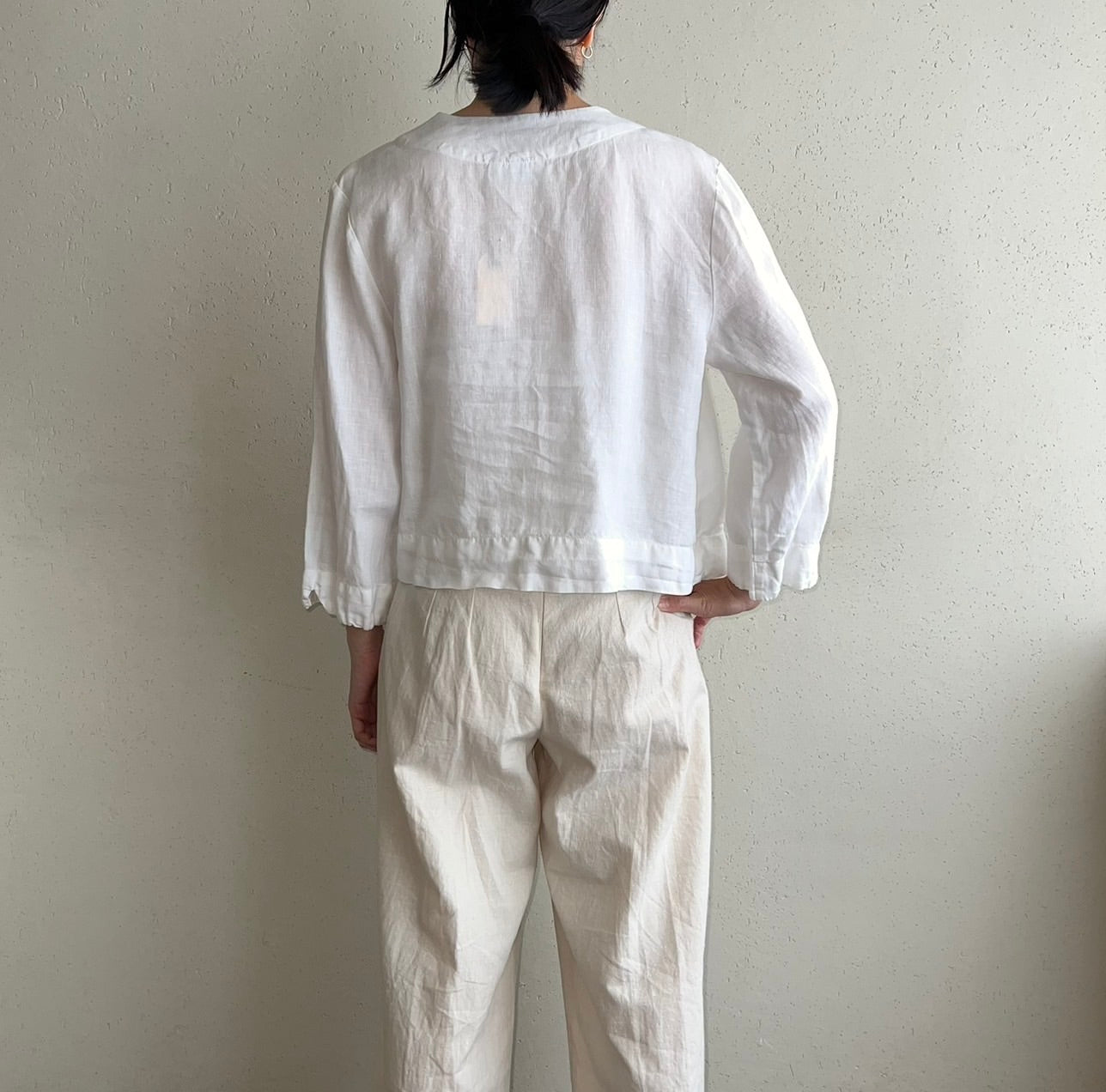 90s Linen Blouse Made in USA