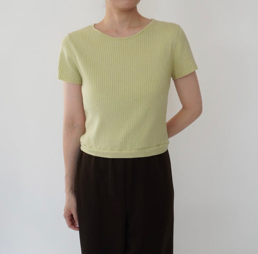 90s Silk Ribbed Top
