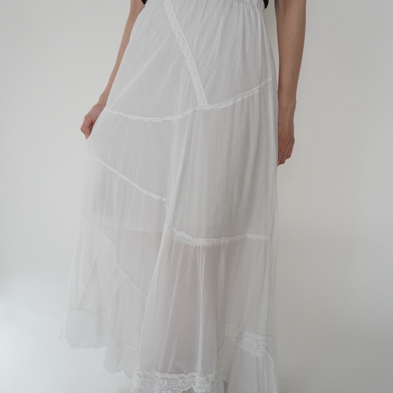 90s Cotton Lace Design Skirt Made in Italy