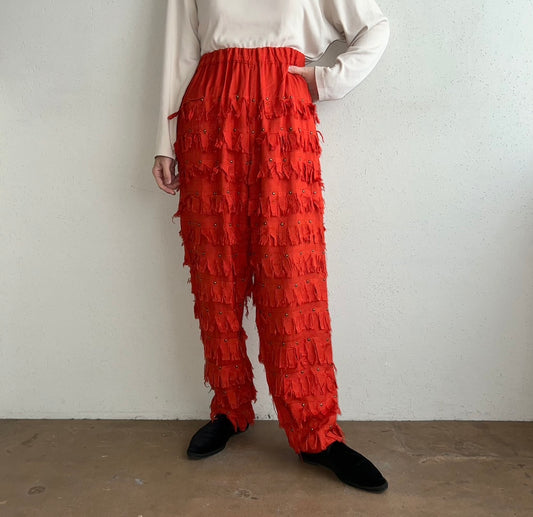 80s Rayon Fringe Pants