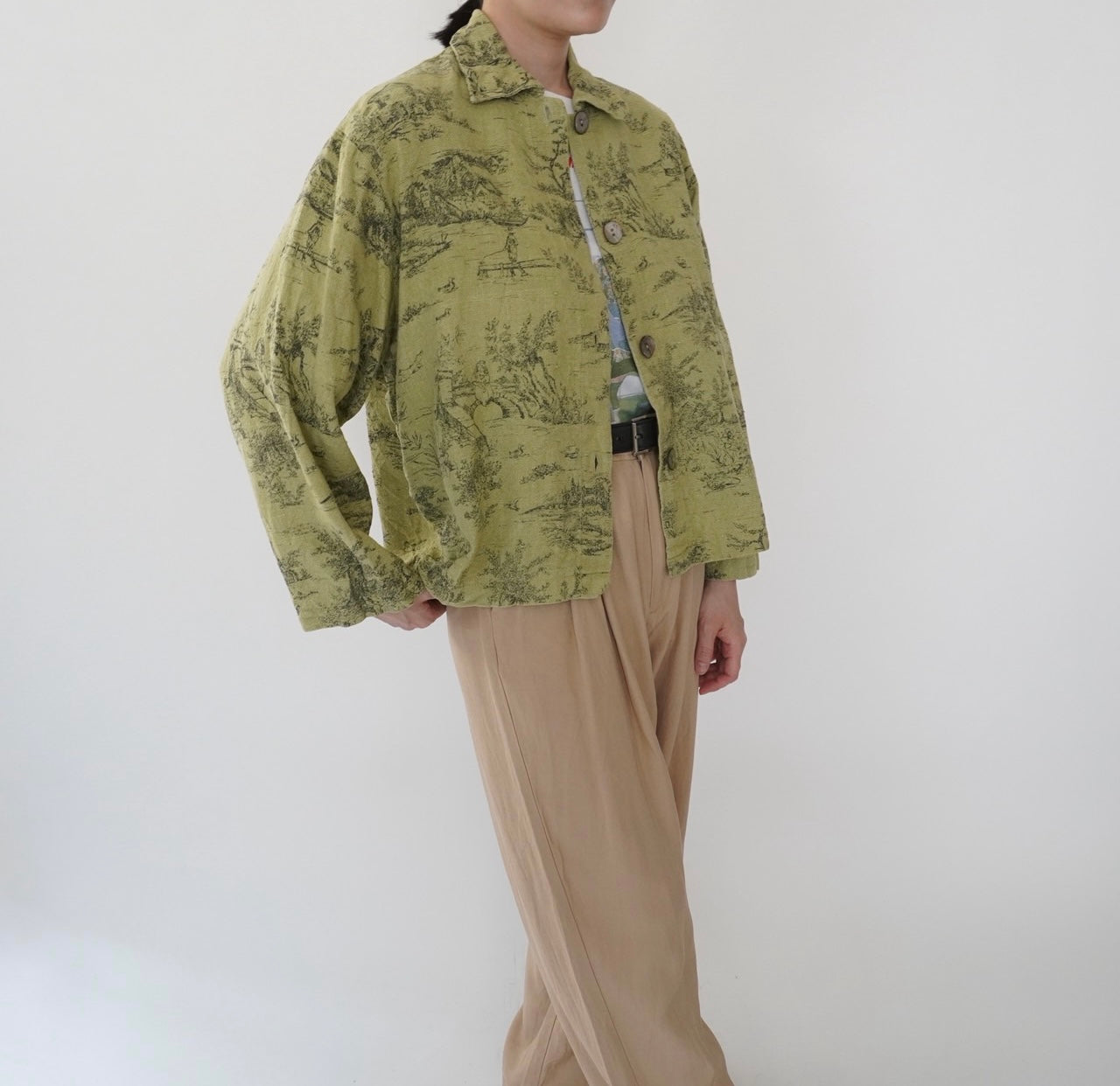 90s Pattern Shirt Jacket Made in USA