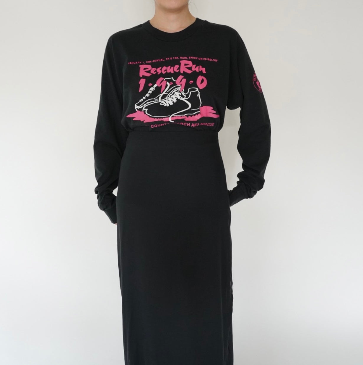 90s Printed Long Sleeves T-shirt Made in USA
