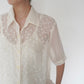 90s Embroidery Sheer Shirt Made in USA