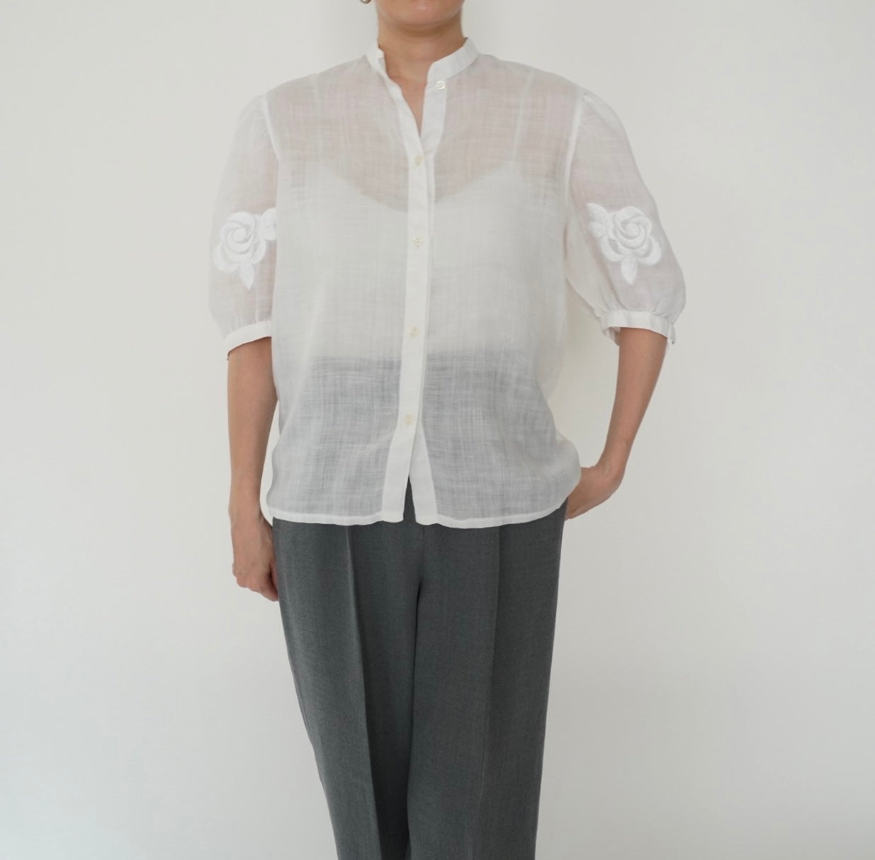 80s Embroidery Design Shirt Made in Italy