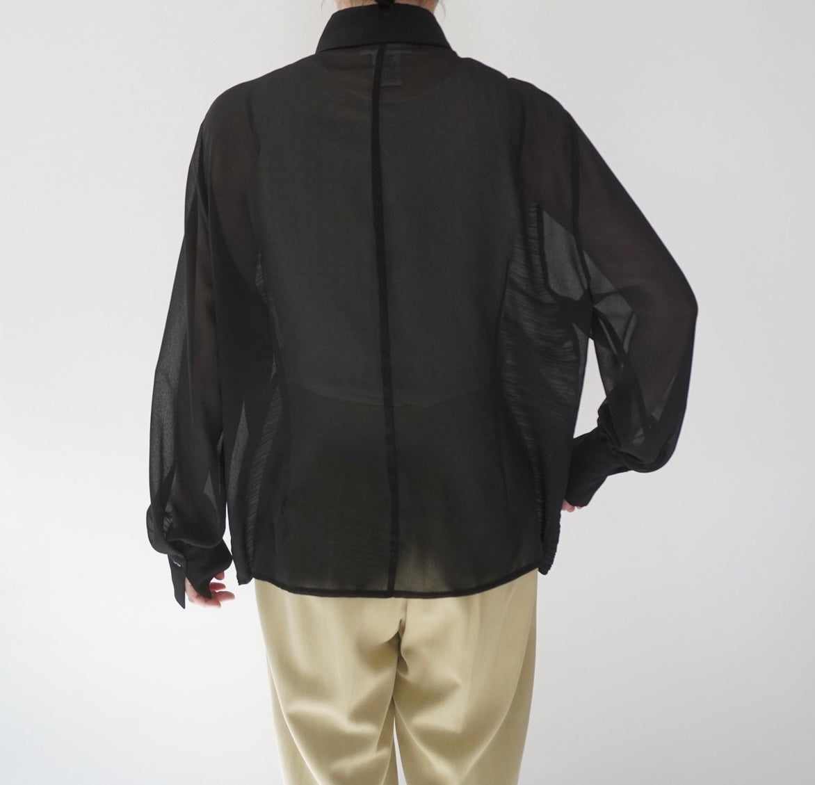90s Sheer Pleats  Shirt
