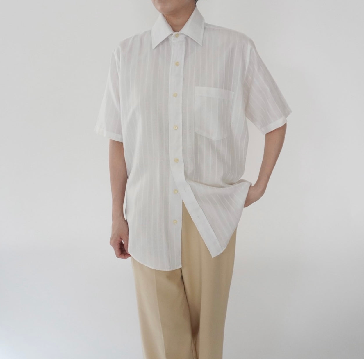 70s White Shirt Made in USA