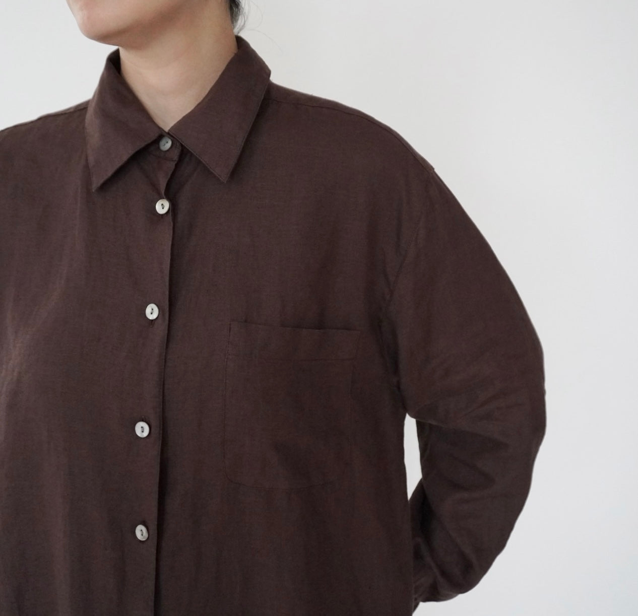 90s Brown Linen Shirt