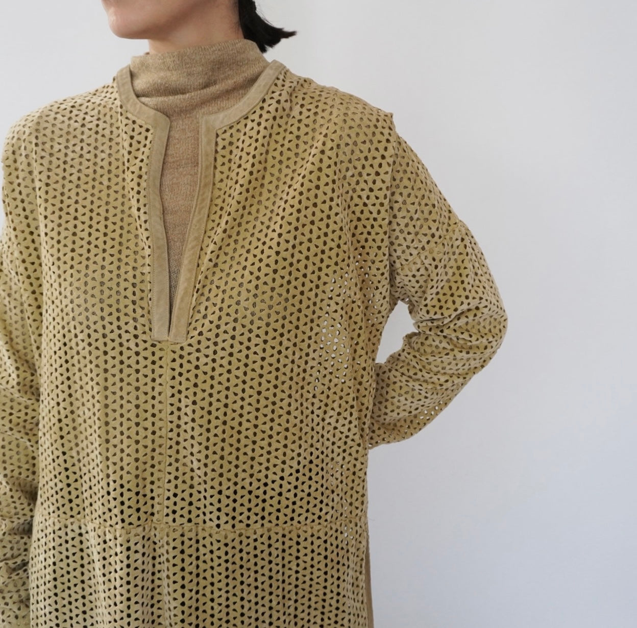 80s Design  Faux Suede Top