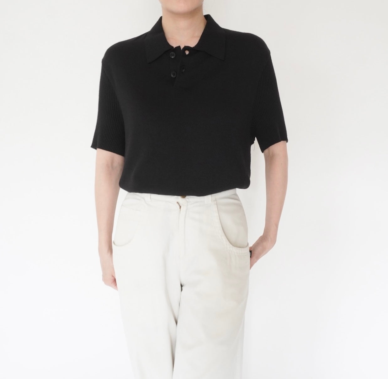 90s  Ribbed Design Top
