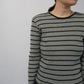 90s Green Striped Top