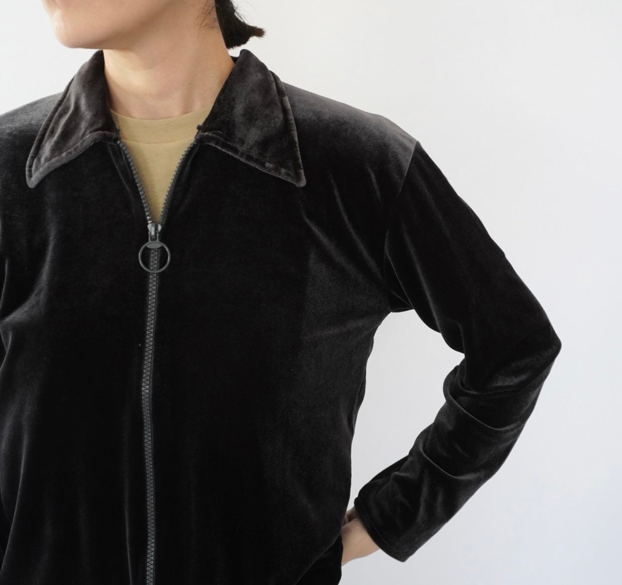 70s Zipped Velour Top