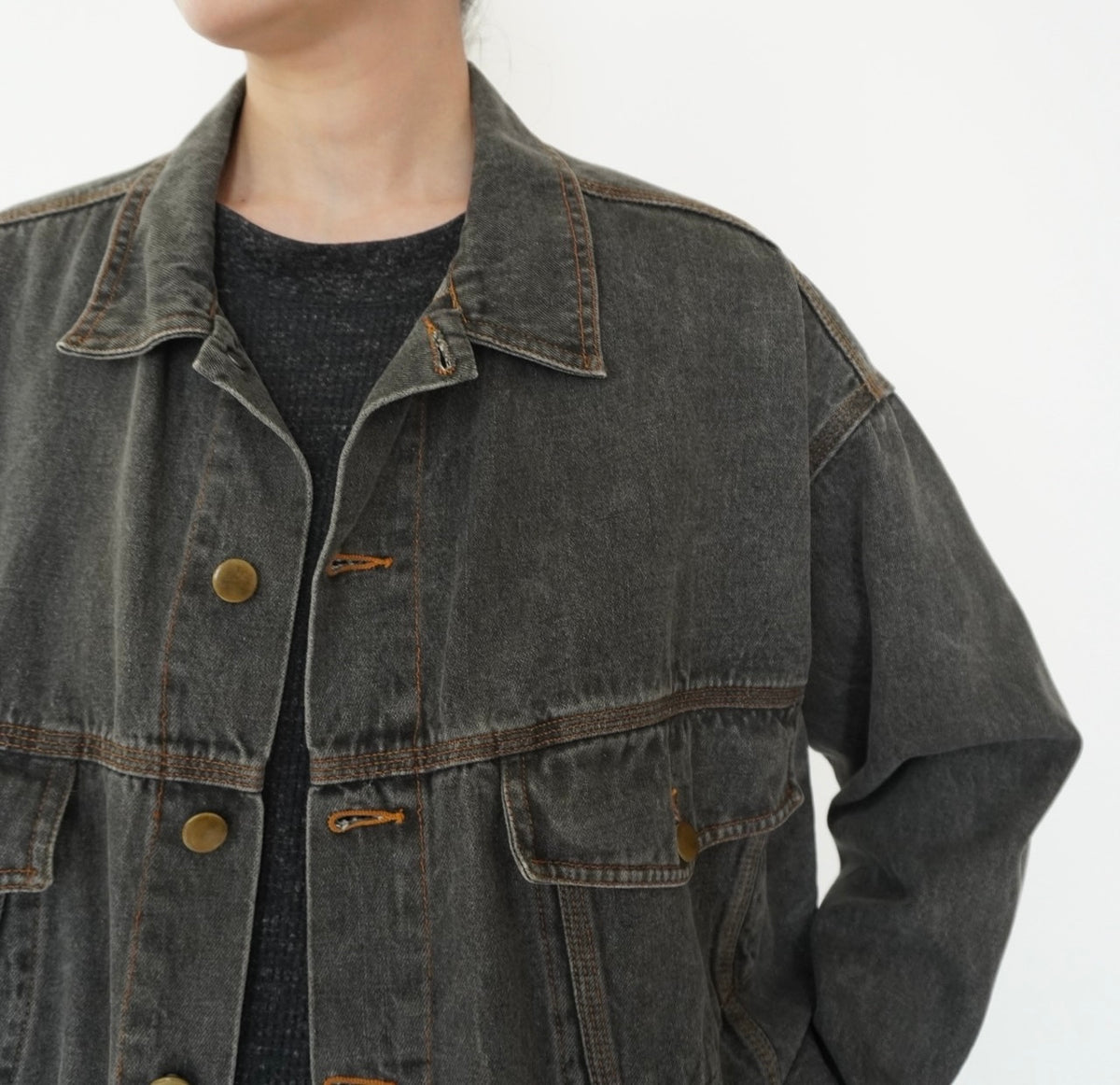80s Black Denim Jacket