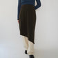 90s Asymmetry Design Ribbed Skirt