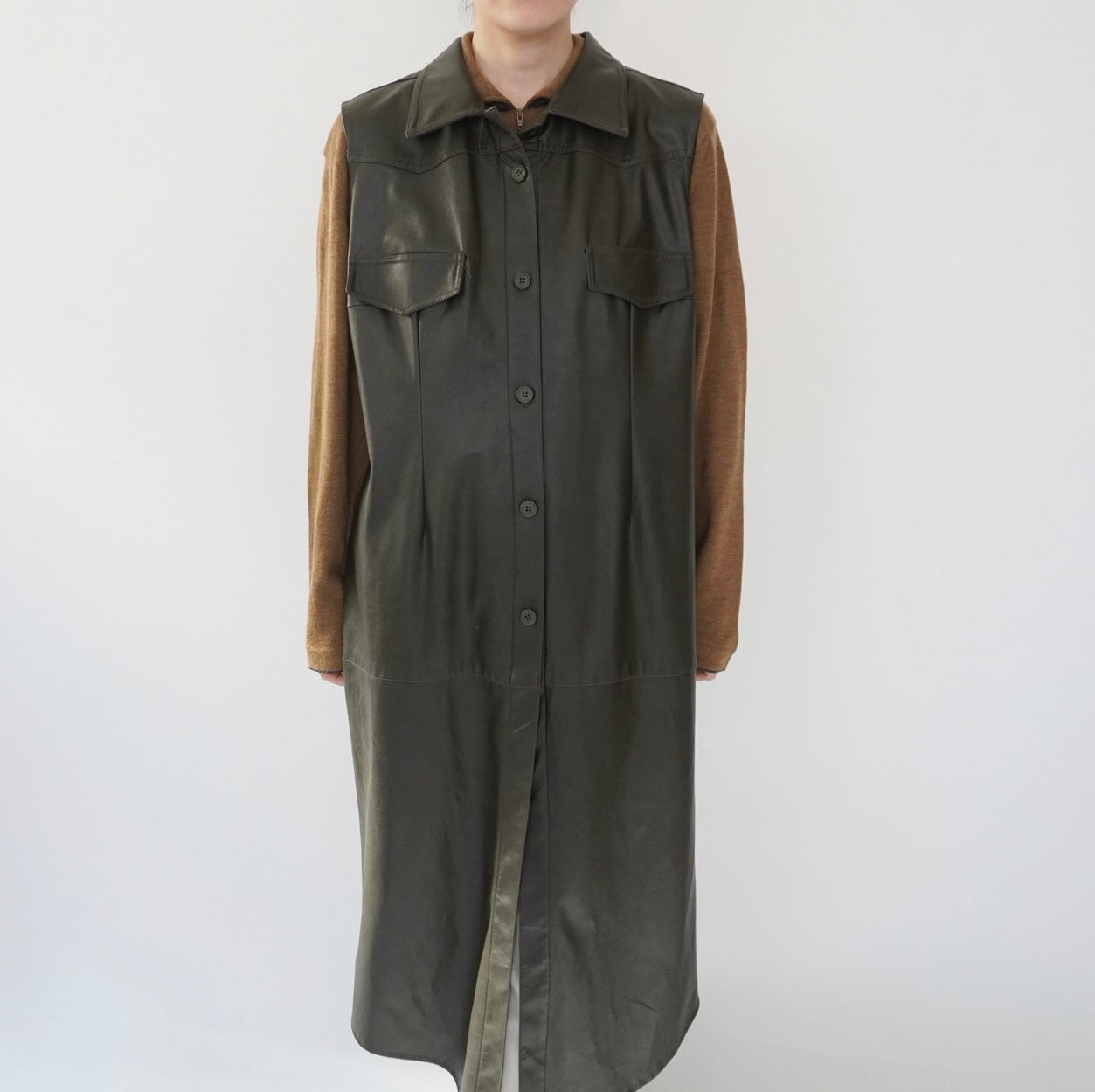 90s Faux Leather Dress Made in Italy
