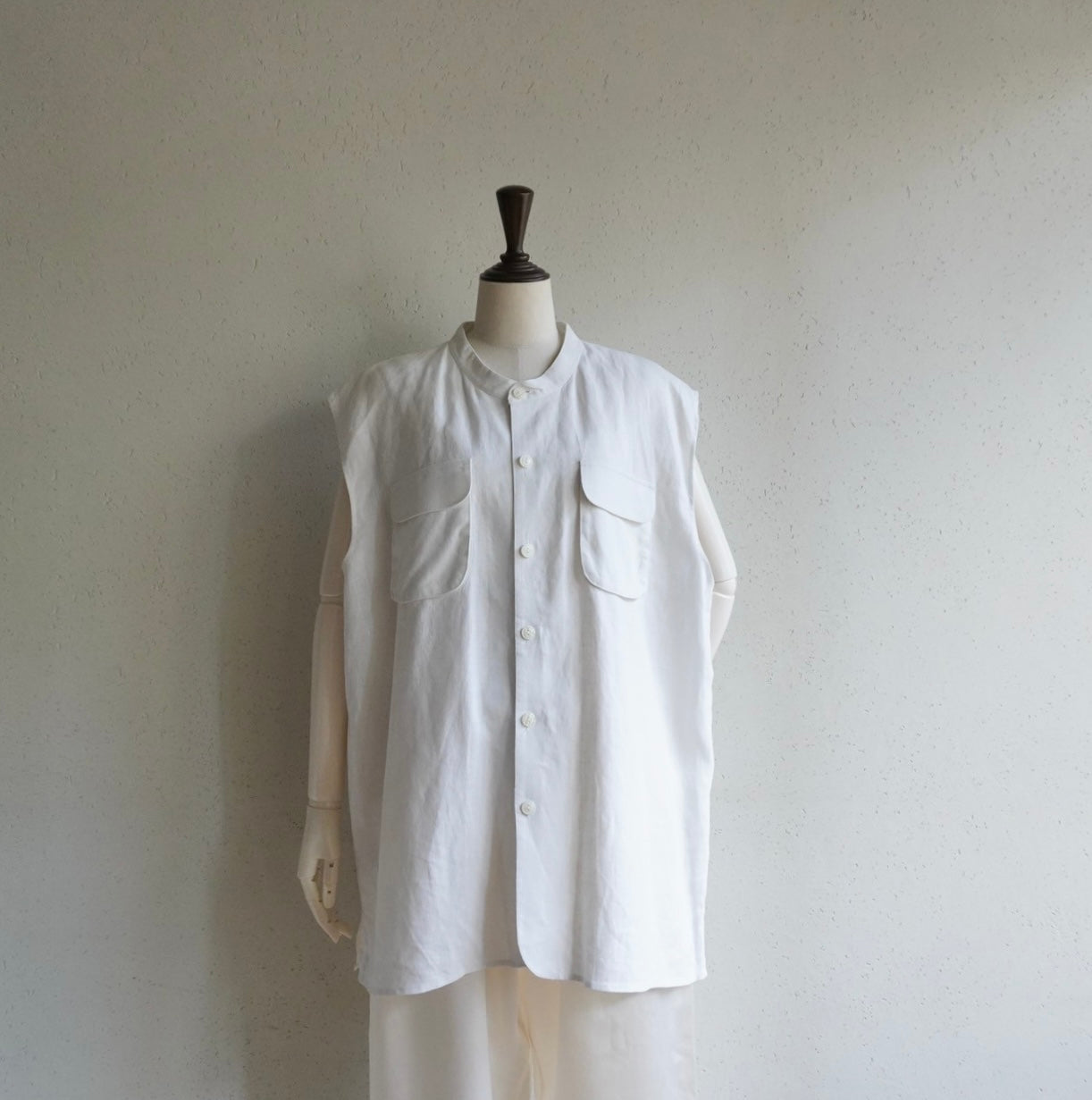 90s Linen Boxy Top,Vest