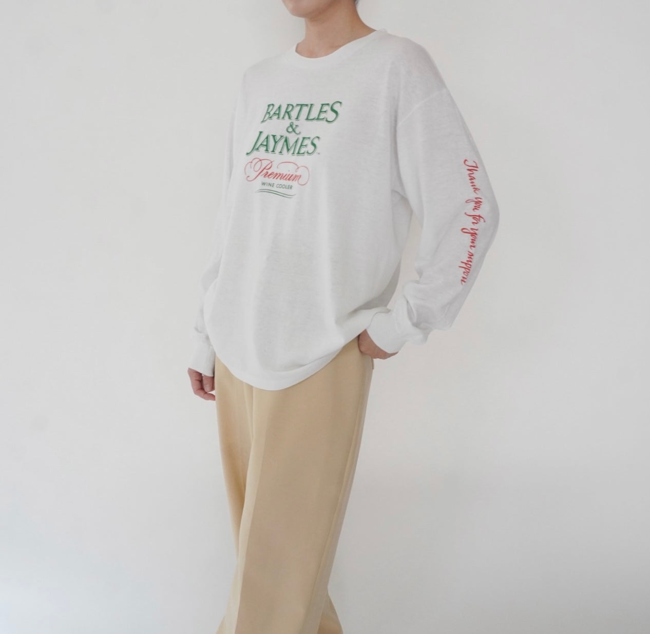 80s Printed Long Sleeves T-shirt Made in USA