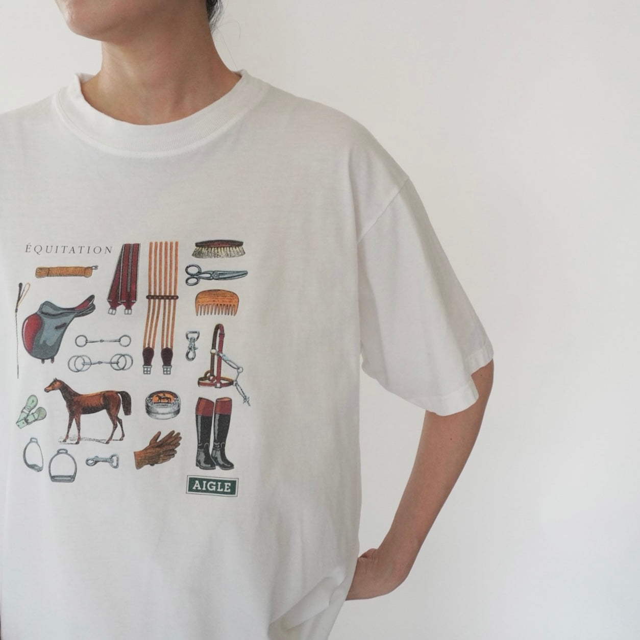 90s "AIGLE" Printed T-shirt Made in France