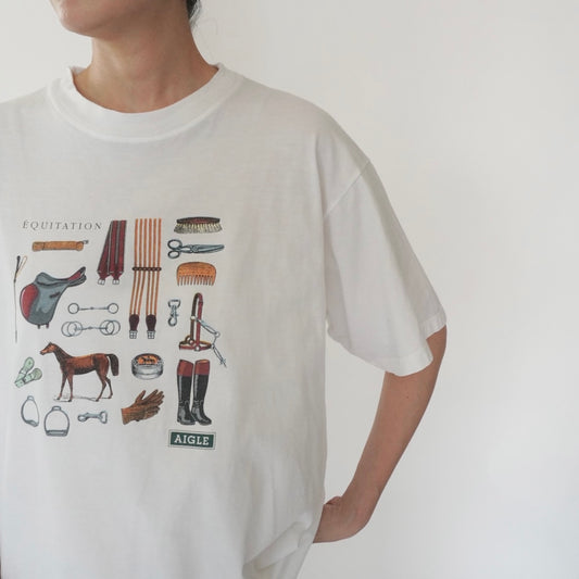 90s "AIGLE" Printed T-shirt Made in France